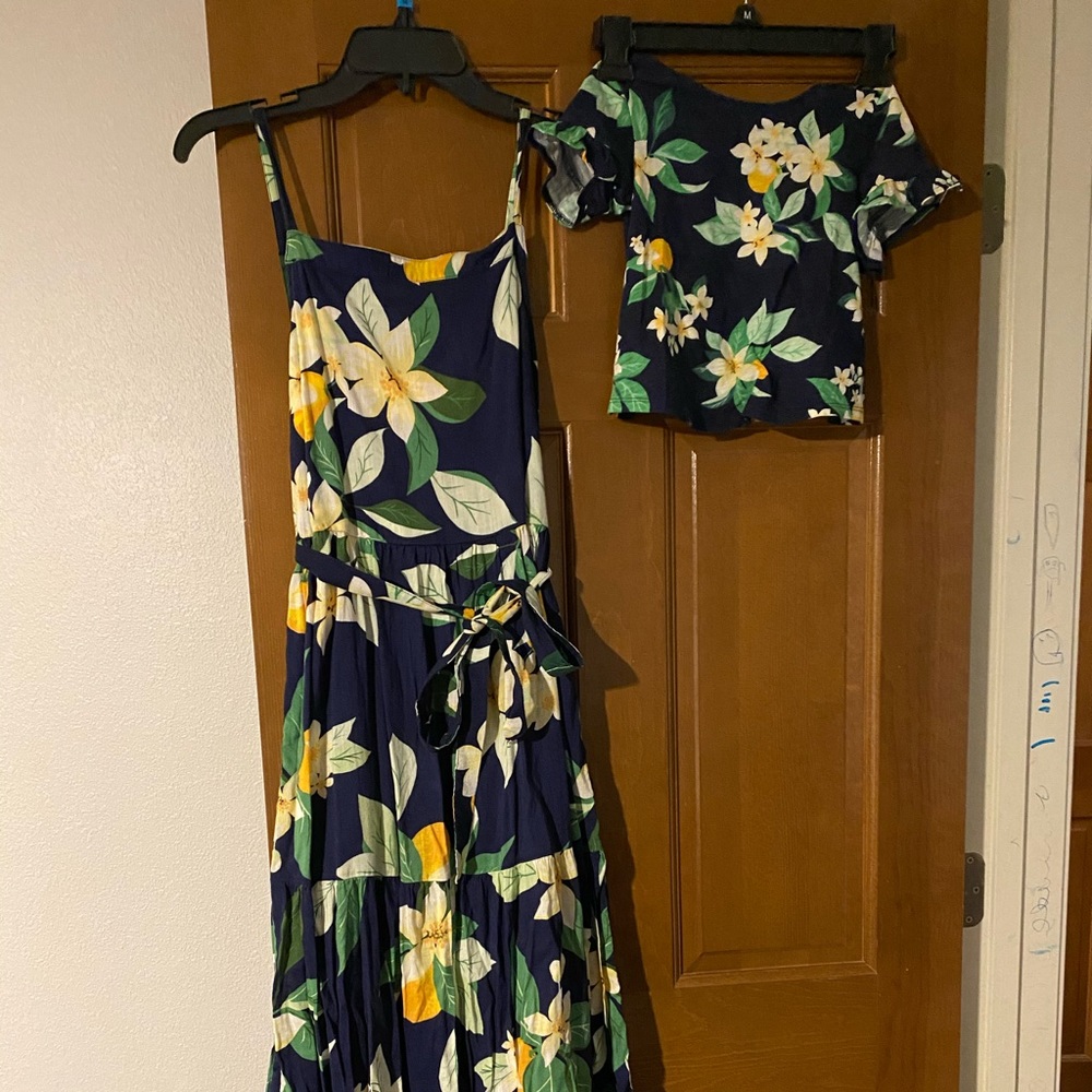 mommy and me matching lemon maxi dress, 2T top